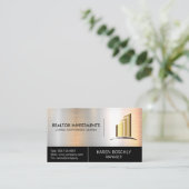 Onroerend goed Logo Metallic Visitekaartje (Staand voorkant)