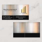 Onroerend goed Logo Metallic Visitekaartje (Voorkant / Achterkant)