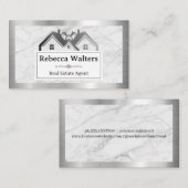 Onroerend goed Logo | metallisch Lijst | Marmer Visitekaartje (Voorkant / Achterkant)