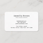 Onroerend goed Logo | Modern ontwerp van de minimu Visitekaartje (Achterkant)