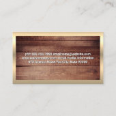 Onroerend goed Logo | Rustic Wood Gold Metal Visitekaartje (Achterkant)
