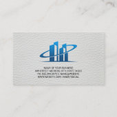 Onroerend goed Logo | wit leder Visitekaartje (Achterkant)