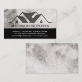 Onroerend goed Logo Zwart Wit | Marmer Visitekaartje (Voorkant / Achterkant)
