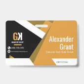 Onroerend goed Luxe Zwart & Goud Realtor Badge (Achterkant)