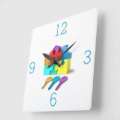 Onroerend goed, makelaar, makelaar in onroerend go vierkante klok (Hoek)