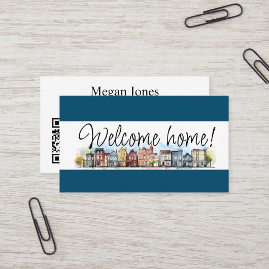 Onroerend goed, makelaar, makelaar visitekaartje (Voorkant / Achterkant in situ)