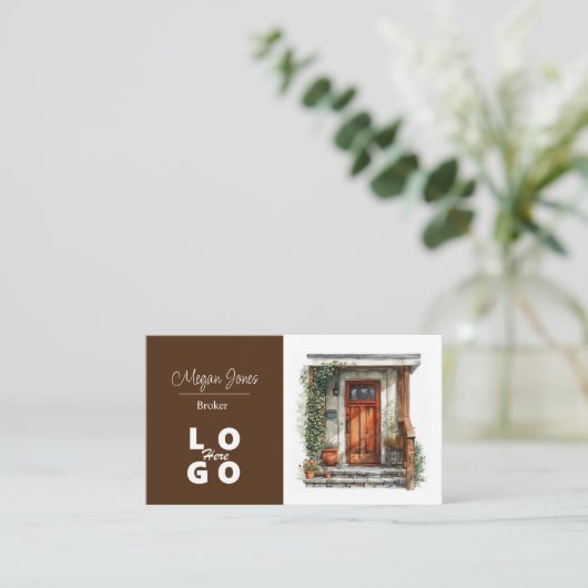 Onroerend goed, makelaar, makelaar Visitekaartje (Staand voorkant)