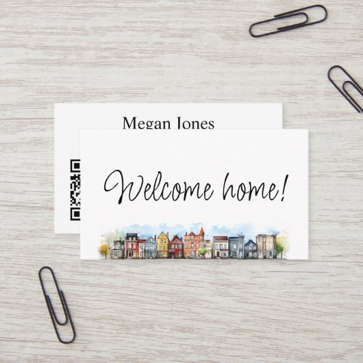 Onroerend goed, makelaar, makelaar visitekaartje (Voorkant / Achterkant in situ)