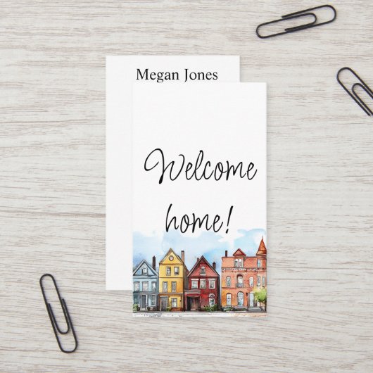 Onroerend goed, makelaar, makelaar visitekaartje (Voorkant / Achterkant in situ)