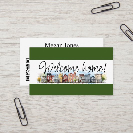 Onroerend goed, makelaar, makelaar visitekaartje (Voorkant / Achterkant in situ)