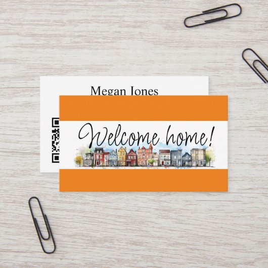 Onroerend goed, makelaar, makelaar visitekaartje (Voorkant / Achterkant in situ)