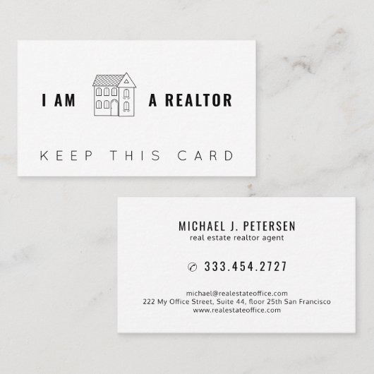 Onroerend goed makelaar moderne professionele cons visitekaartje (Voorkant / Achterkant)