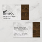 Onroerend goed | Marmer | houtnerfversiering Visitekaartje (Voorkant / Achterkant)