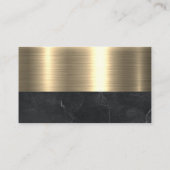 Onroerend goed | Metalen Goud Zwart Marmer Visitekaartje (Achterkant)