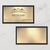 Onroerend goed | Metallic achtergrond met rand Visitekaartje (Voorkant / Achterkant)