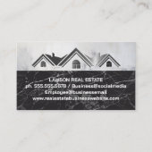 Onroerend Goed Metallic Logo | Zwarte Marmer Afsprakenkaartje (Voorkant)