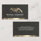 Onroerend goed metallisch | Metalen sierstrip Visitekaartje (Voorkant / Achterkant)