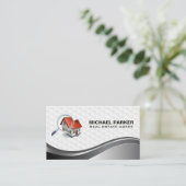 Onroerend goed Modern Logo | Home Zoeken Visitekaartje (Staand voorkant)