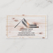 Onroerend goed Modern Logo | Houtkorrels Visitekaartje (Achterkant)