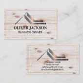 Onroerend goed Modern Logo | Houtkorrels Visitekaartje (Voorkant / Achterkant)