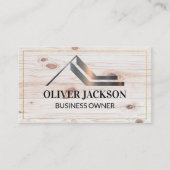 Onroerend goed Modern Logo | Houtkorrels Visitekaartje (Voorkant)