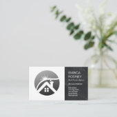 Onroerend goed Modern Logo | Zwarte marmer Visitekaartje (Staand voorkant)