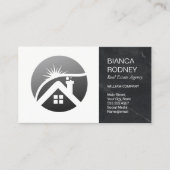 Onroerend goed Modern Logo | Zwarte marmer Visitekaartje (Voorkant)