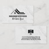 Onroerend goed Modern Marmer Logo Afsprakenkaartje (Voorkant / Achterkant)