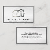 Onroerend goed Modern Silver Logo Visitekaartje (Voorkant / Achterkant)