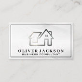 Onroerend goed Modern Silver Logo Visitekaartje (Voorkant)
