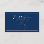 Onroerend goed Moderne Marine Blauw Minimalistisch Visitekaartje (Voorkant)