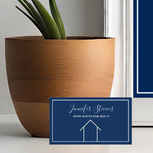 Onroerend goed Moderne Marine Blauw Minimalistisch Visitekaartje