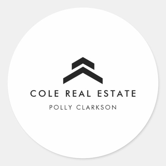 Onroerend goed | Moderne minimumverkoopprijs voor  Ronde Sticker (Voorkant)