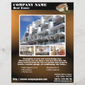 Onroerend goed - Moderne QR-code flyer - Bruin (QR (Achterkant)