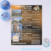 Onroerend goed - Moderne QR-code flyer - Bruin (QR (Enkel)