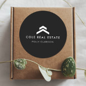 Onroerend goed | Moderne zwarte aanbiedingsagent R Ronde Sticker