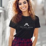 Onroerend goed | Moderne zwarte aanbiedingsagent R T-shirt<br><div class="desc">Een eenvoudige,  op maat gemaakte,  zwarte sjabloon van makelaarskantoren in een moderne minimalistische stijl die eenvoudig kan worden bijgewerkt met uw contactgegevens van de makelaar!</div>