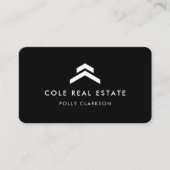 Onroerend goed | Moderne zwarte aanbiedingsagent R Visitekaartje (Voorkant)
