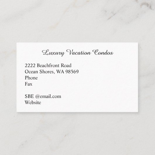 Onroerend goed Monogram Oranje Sunset to Zee Visitekaartje (Achterkant)