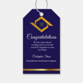 Onroerend Goed Navy Blauwe Huis Logo Moderne Makel Cadeaulabel (Voorkant)