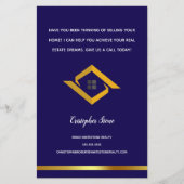 Onroerend Goed Navy Blauwe Huis Logo Moderne Makel Flyer (Voorkant)