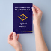Onroerend Goed Navy Blauwe Huis Logo Moderne Makel Flyer (Hand)