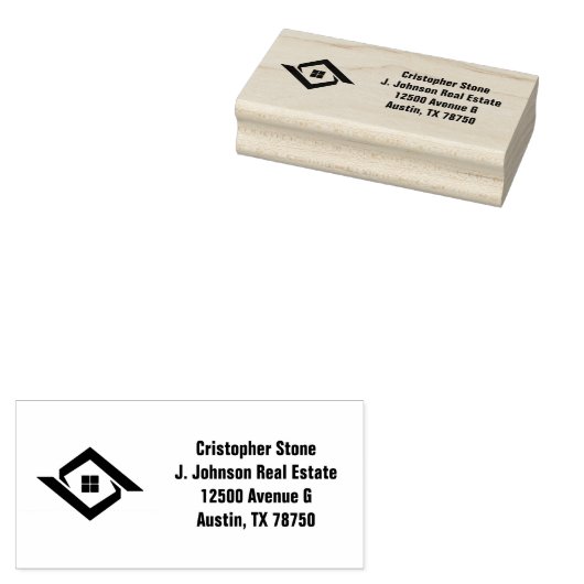 Onroerend Goed Navy Blauwe Huis Logo Moderne Makel Rubberstempel (Gestempeld)
