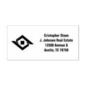 Onroerend Goed Navy Blauwe Huis Logo Moderne Makel Rubberstempel (Afrduk)