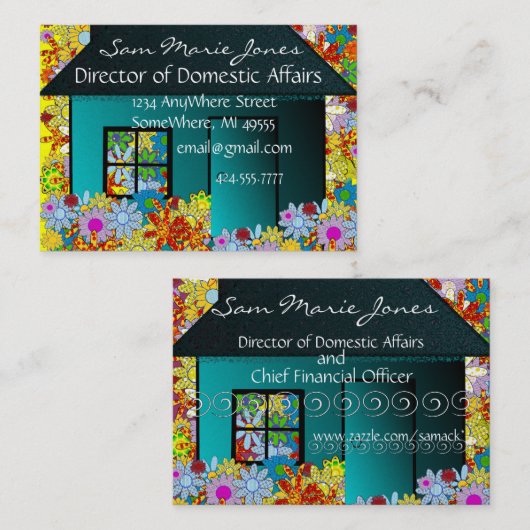 Onroerend goed of blijf thuis visitekaartje (Voorkant / Achterkant)