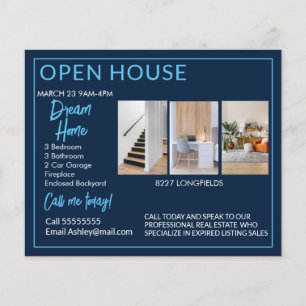 Onroerend goed Open House-Briefkaarten Flyer