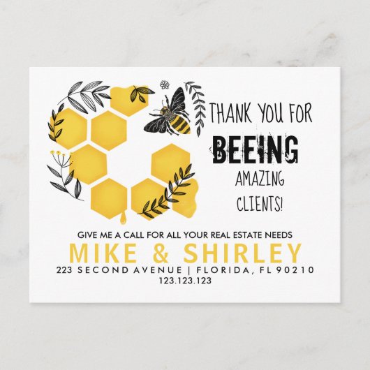 Onroerend goed Open House Honey Bee Pop per Briefk Aankondigingskaart (Voorkant)