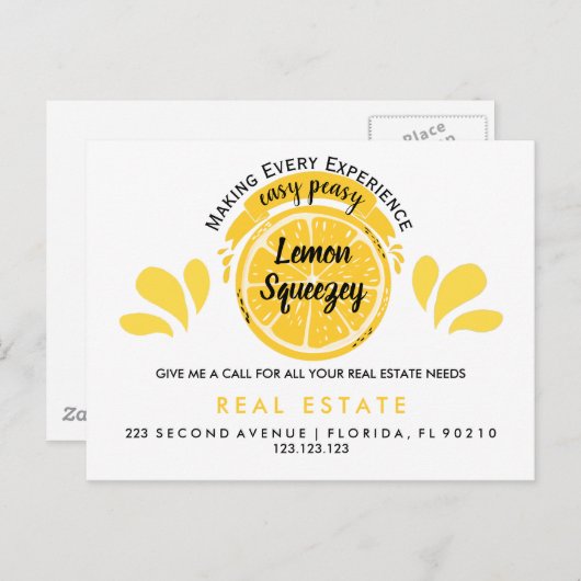 Onroerend goed Open House Lemon Pop per Briefkaart (Voorkant / Achterkant)