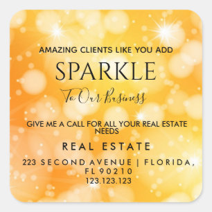 Onroerend goed Open House Sparkle Pop per Briefkaa Vierkante Sticker