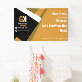 Onroerend goed open huis | Black & Gold-makelaar Spandoek (Insitu)